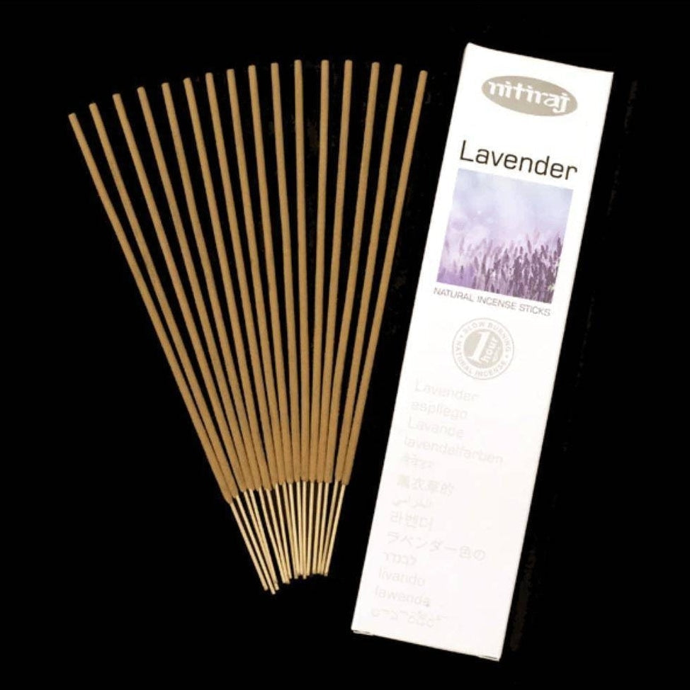 Lavender Incense Sticks - Nitiraj Platinum (Slow Burn)