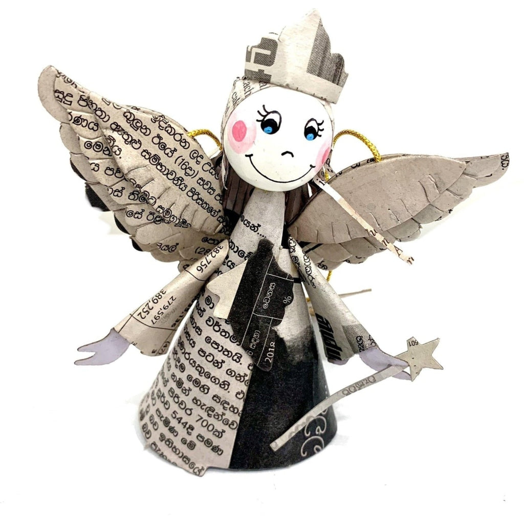 Paper Angel Made from Recycled Newspaper